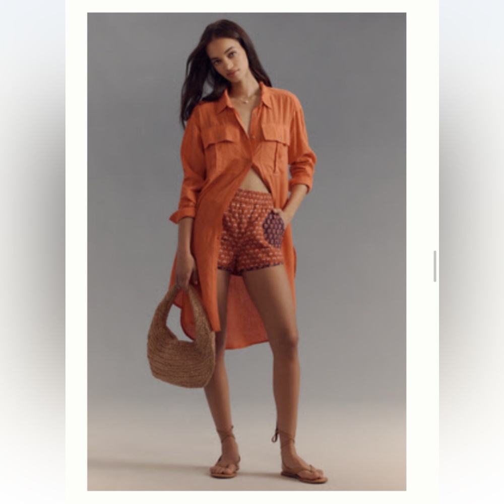 Pilcro Vibrant Orange Shirt Dress
